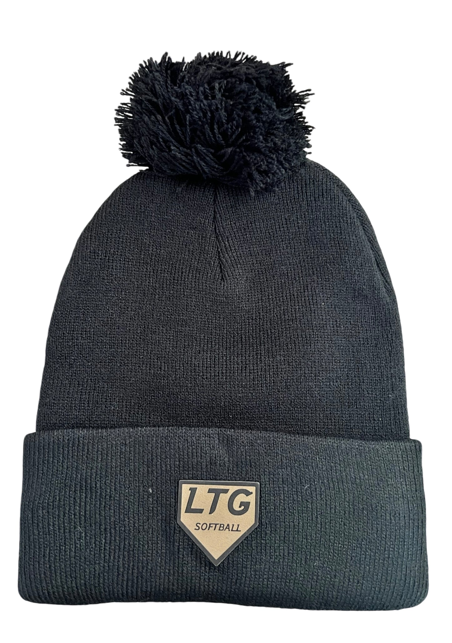 LTG Black Pom with Leather Patch