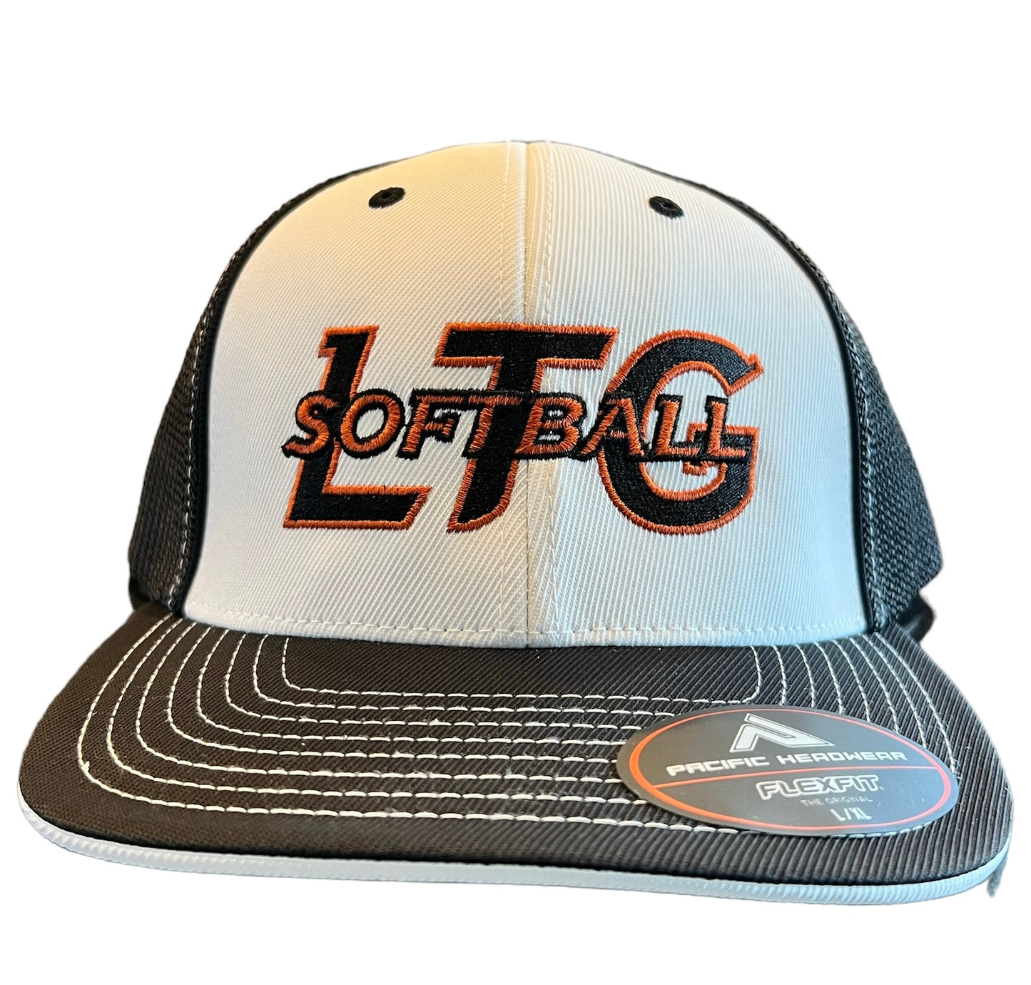 Two-tone (white/black) LTG Softball Hat Flexfit