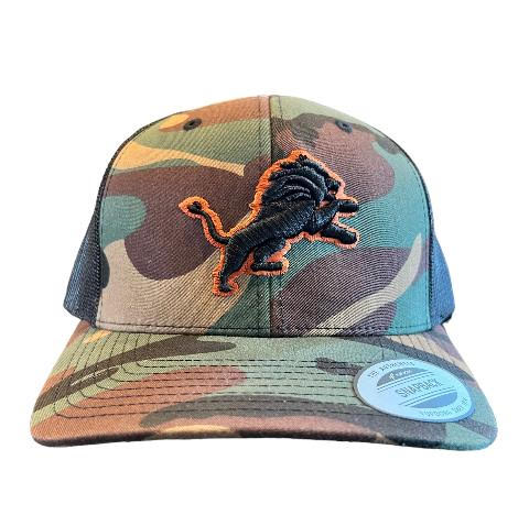 Camo Lion Raised Snapback