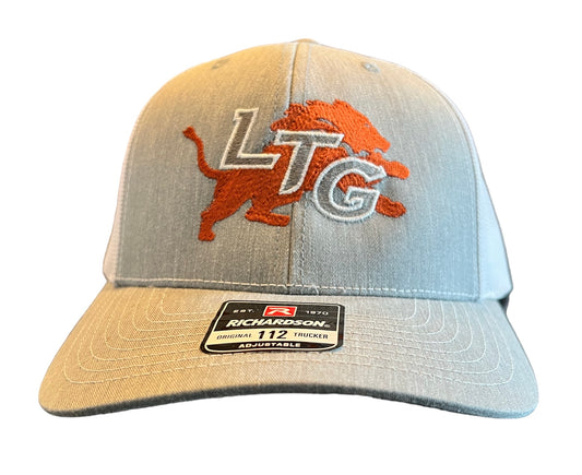 LIMITED Heather Gray and White Hat with Orange Lion SnapBack