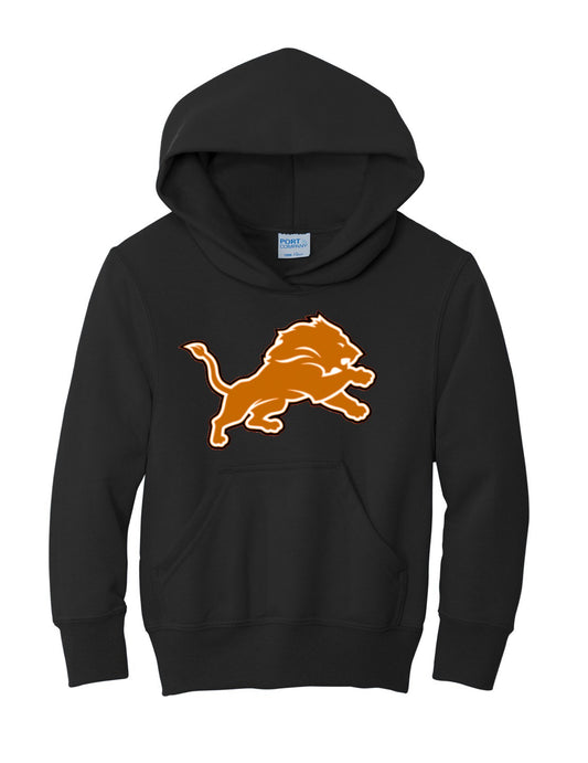 YOUTH BLACK and ORANGE LTG Lion Hoodie
